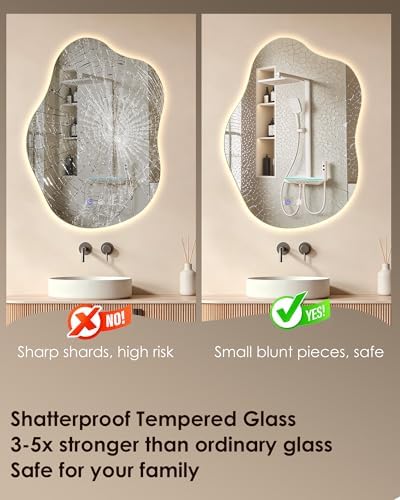 LED Bathroom Mirror 30"x20" Irregular Backlit Mirror - Image 3