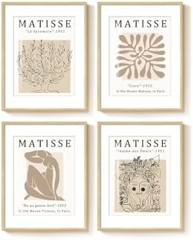 Framed Neutral Beige Matisse Abstract Wall Art by Cuspin