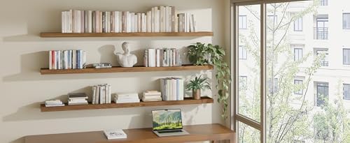 ROGMARS 72 Inches Long Walnut Floating Shelves - Image 5