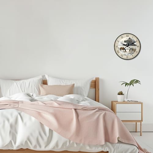 Farmhouse Wooden Wall Clocks Battery Operated 12 Inch - Image 3