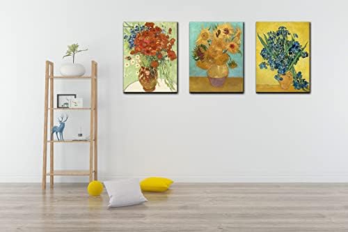 OKEXCKK 3 Piece Sunflowers- Irises Flower Vase Vincent Van Gogh Paintings - Image 2