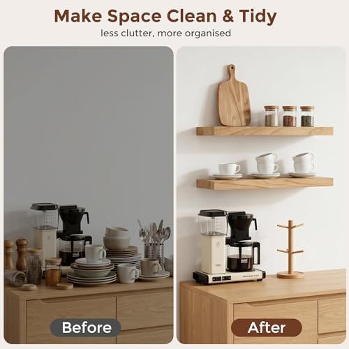 fuqing 20 Inch Floating Shelves 6.7'' Deep Natural Wood Shelves Set of 2 - Image 7