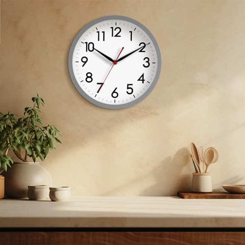 AKCISOT 10 Inch Wall Clock, Silent Battery Operated Analog Clock - Image 5