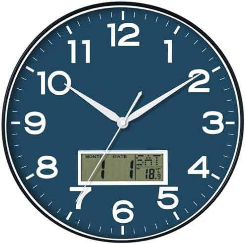 AKCISOT 12 Inch Wall Clock, Silent Battery Operated Analog Clock by Akcisot