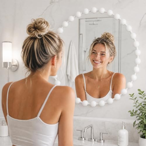 Madison Park 27 inch White Round Mirror, Round Mirrors - Image 5