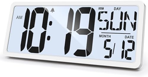 Large Digital Wall Clock with Backlight 15.2 Inch Digital Alarm Clock by GEELION