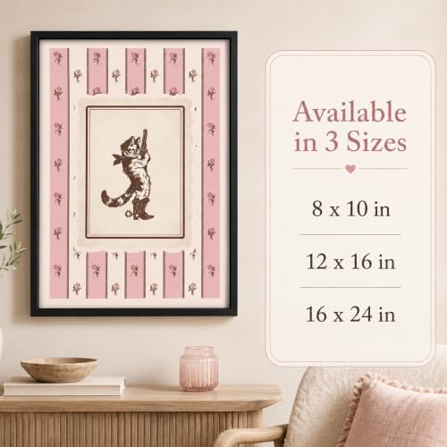 Framed Western Cowboy Cat Canvas Wall Art, Funny Animal Picture Wall Decor - Image 5
