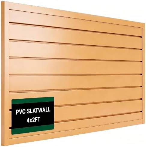 Slat Wall Paneling 4x2 ft Garage Organizer Storage Systems, Heavy Duty PVC by VDTEB