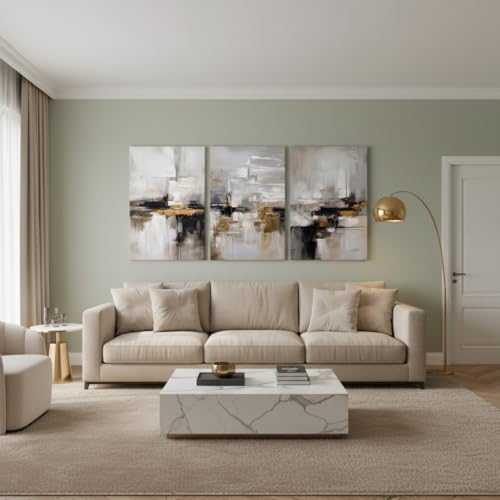 Neutral Abstract Landscape Textured Modern Wall Art - Image 2