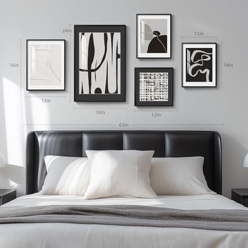 Framed Black and White Modern Abstract Wall Art - Image 4