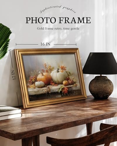VIYYIEA Autumn Vintage Halloween Pumpkin Wall Art, 12x16 Inch Vintage Harvest - Image 4