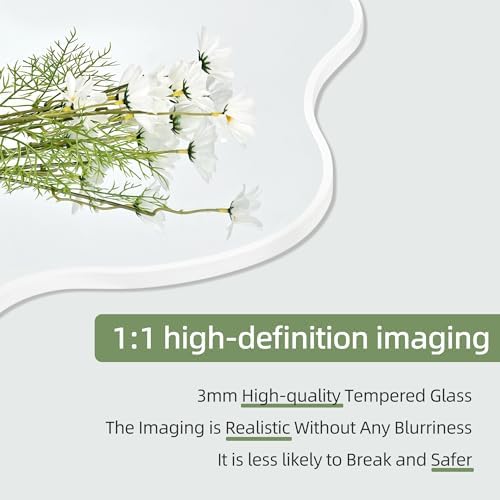 White Bathroom Mirror, Iregular Wall Mirror 22x30 Inch - Image 2
