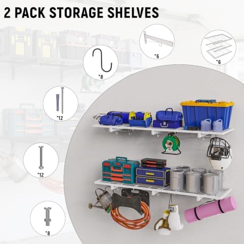 2 Pack Garage Wall Shelving, Garage Shelves Wall Mounted - Image 7