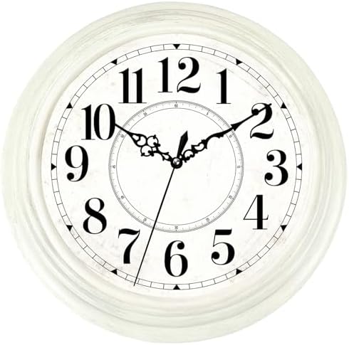 13 Inch Vintage Wall Clock, Silent Analog Clock Battery Operated by Comfytune