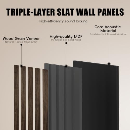 RITOLLO 4 Pack Wood Panels for Wall, 47.2"×23.6" Wood Slat Acoustic Panels for - Image 5