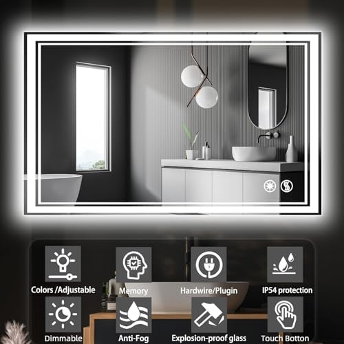 48 x 28'' LED Mirror for Bathroom, Bathroom Mirror - Image 2