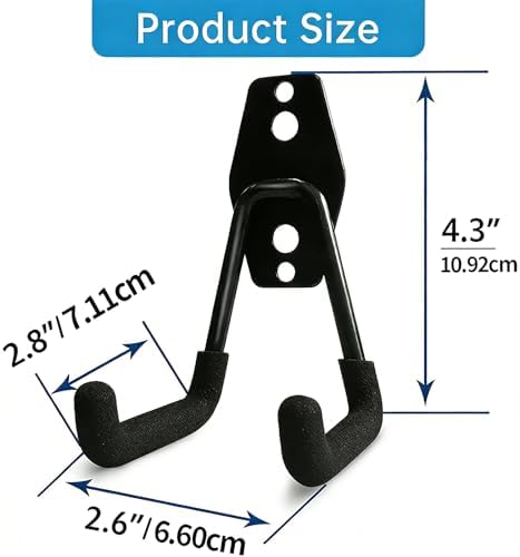 GeeWatom 2 Pack Garage Storage Utility Hooks，Garage Garden Tool Organizer，Steel - Image 2
