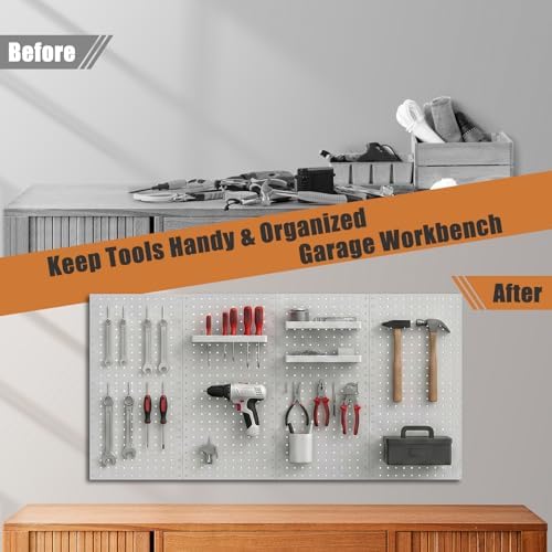 PBHEPJ 4 Pcs Metal Pegboard Panels, Includes Drywall Anchors and Screws Kits - Image 7