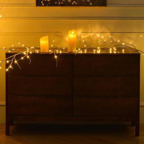 White Birch Garland with Lights 6ft 72LED - Image 5