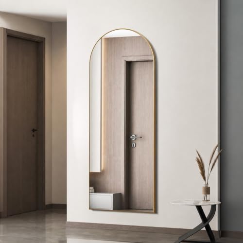 Simple Deluxe 59"x16" Arched Full Length Mirror–Gold Aluminum Alloy Floor Mirror by SimpleDeluxe
