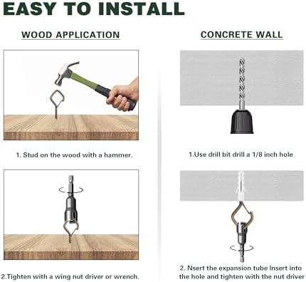 2.36IN Ceiling Screw Hooks for Hanging Plants, Safety Buckle - Image 4