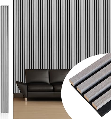 NeatiEase Wood Wall Panels, 9 Feet Acoustic Slat Wall Panels by NeatiEase