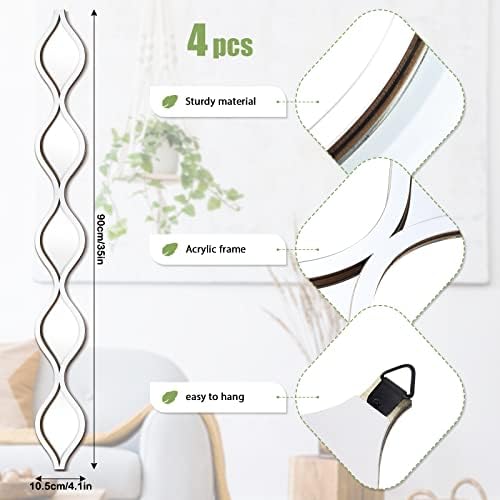Qunclay 4 Pcs Teardrop Mirror Wall Art Decorative Mirror Wall Decor - Image 2
