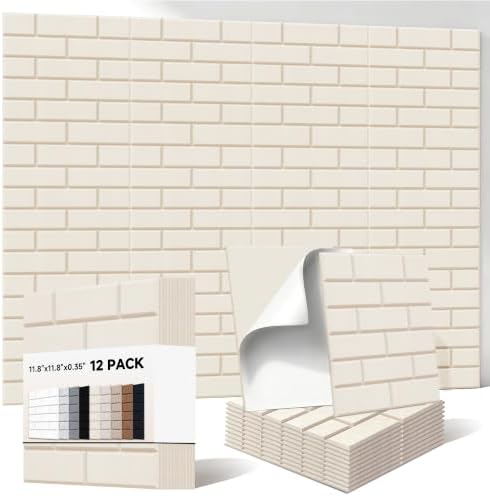 Acoustic Panels, Brick Sound Dampening Panels, 11.8”x11.8”, 12 Pack by AUTORIFIC