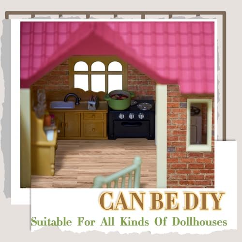 Flutesan 12 Pcs Miniature Dollhouse Wallpaper, 4 Styles - Image 4
