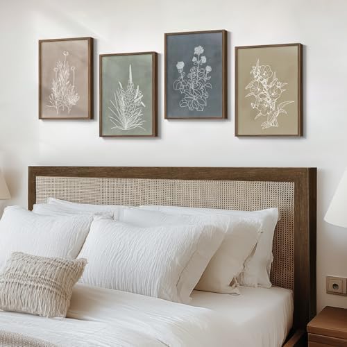 Framed Vintage Neutral Boho Botanical Wall Art - Image 2