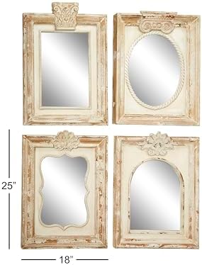Deco 79 Wood Floral Carved Acanthus Wall Mirror - Image 6