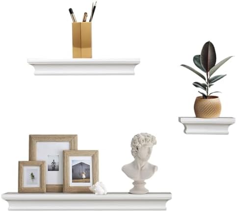 AHDECOR Versatile White Wall Mounted Floating Shelves, Stylish and Practical - Image 4