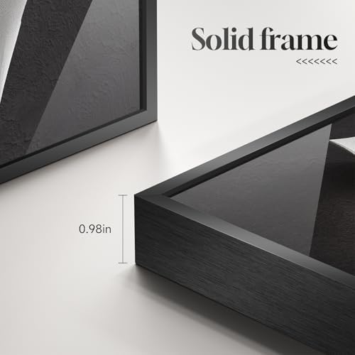 Large Framed Black and White Elegant Abstract Wall Art, 1 Piece 4x36 In - Image 6