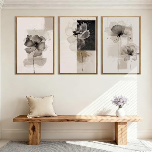 IARTTOP Large Framed Neutral Abstract Wall Art 24x36 Inch Oversized Modern - Image 6