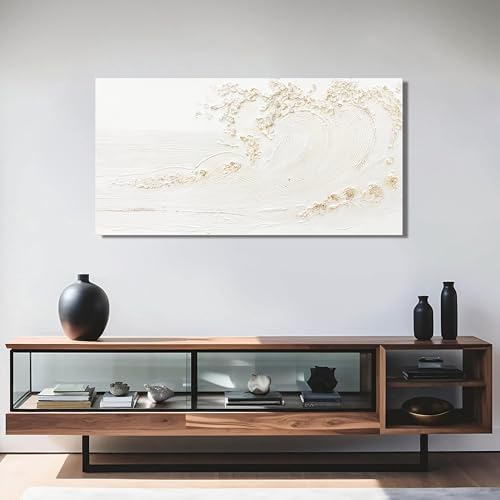Canvas Wall Art Decor White Wall Art Silent Waves - Image 6