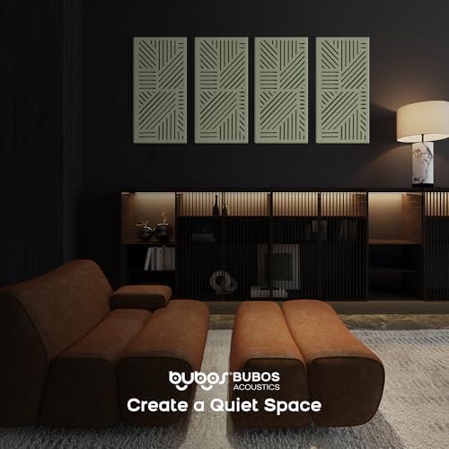 BUBOS 4 Pcs Decor Acoustic Panel 23.6x11.8" Self Adhesive Acoustic Wall Art - Image 6