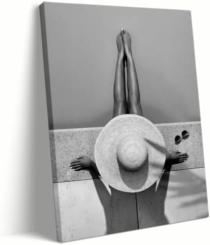 Woman in Swimming Pool Poster Black and White Wall Art Fashion Print Vintage by Unknown