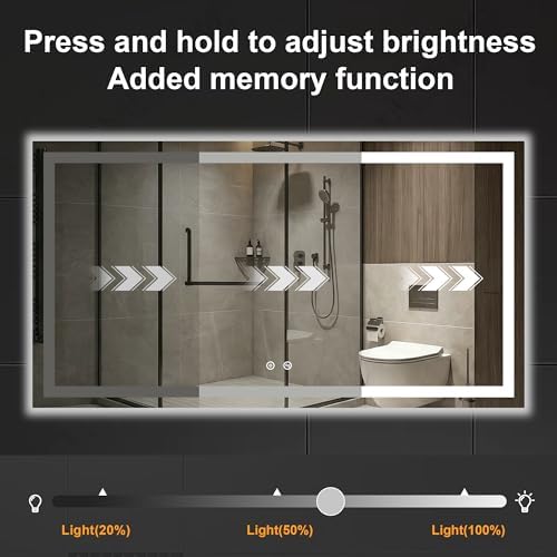 30x55 LED Bathroom Mirror with Lights, Lighted Vanity Mirror - Image 3