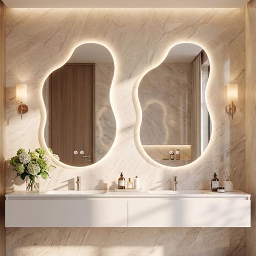 40''x24'' Backlit Mirror Bathroom Wall Cloud Rounded Corners, LED Bathroom - Image 2