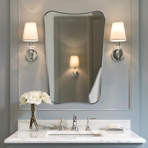 ANDY STAR Chrome Bathroom Mirror 24x36, Bathroom Mirror by ANDYSTAR