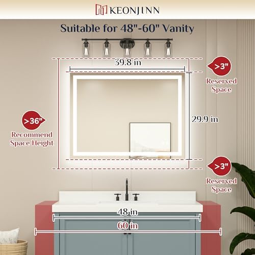 Keonjinn 40x30 Inch LED Bathroom Mirror - Image 2