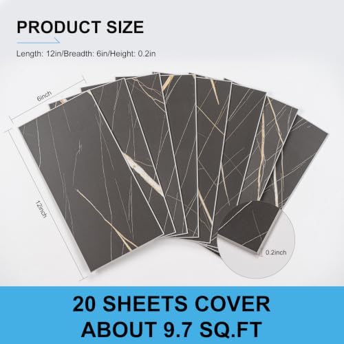 6" x 12" Mocha Gold Peel and Stick Backsplash Wall Tiles, PVC Faux Stone Stick - Image 4