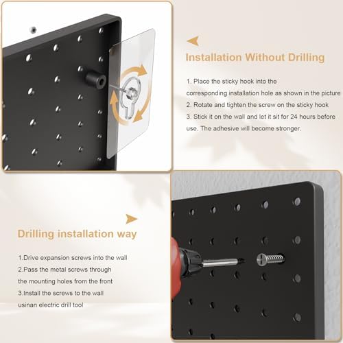 FZK Modular Plastic Pegboard Wall Organizer Kit, 4 Panels - Image 5