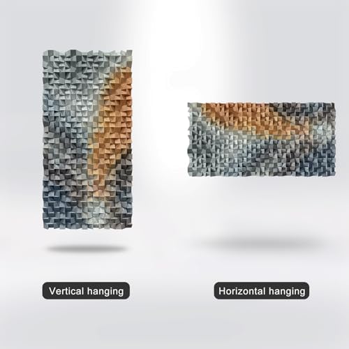LIUZEYUE - Large 3D Wood Mosaic Wall Art, Hand-Painted Abstract Wood Block - Image 5