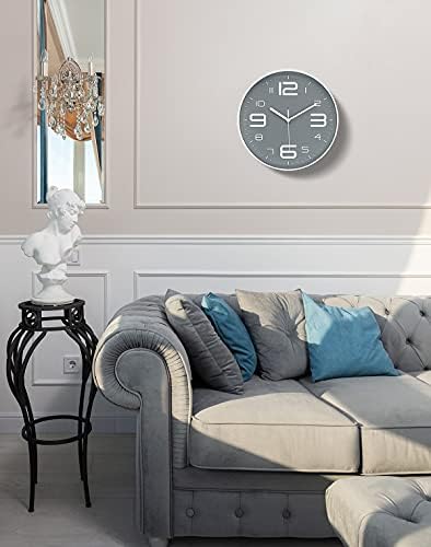 45Min 10 Inch 3D Number Dial Face Modern Wall Clock, Silent Non-Ticking Round - Image 4