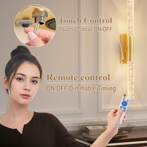 camuucci Battery Operated Wall Sconces Set of 2, Rechargeable Wall Lights - Image 6