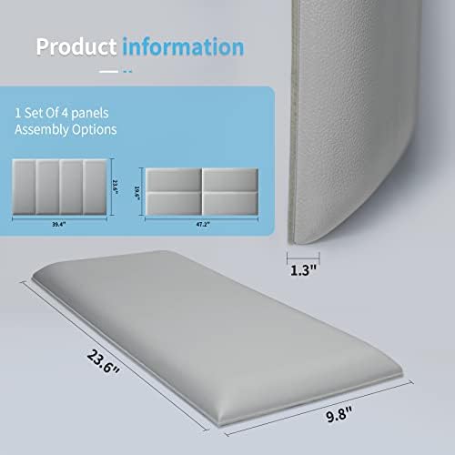 Art3d 4-Pack Peel and Stick Upholstered Headboard, 9.85 x 23.62 in - Image 3