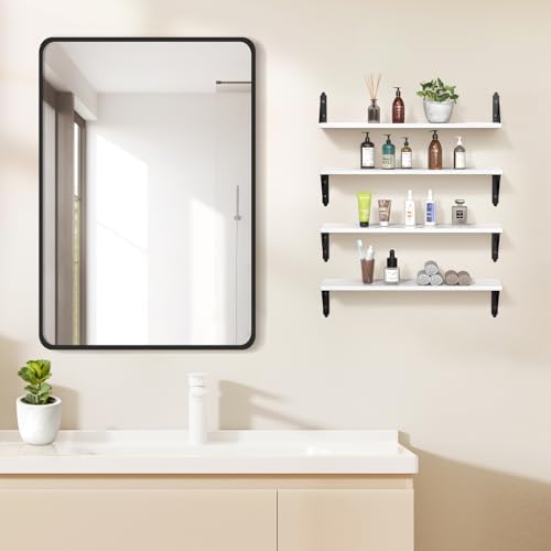 ROMGUAR CRAFT Wood Wall Floating Shelves Set of 4, 23.6" x 6" - Image 5