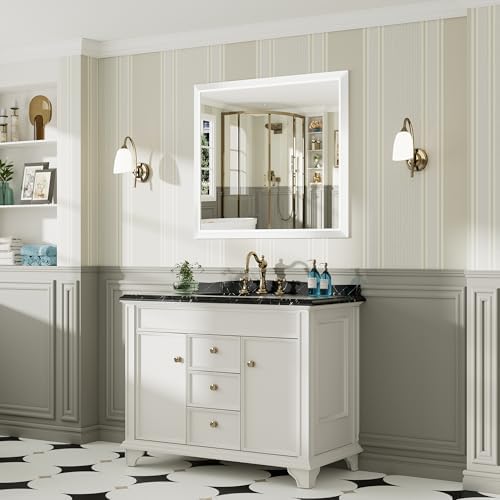 Briivue Bathroom Wall Mirror, 40x36 Inch - Image 4