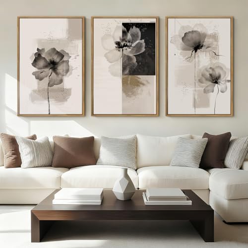 IARTTOP Large Framed Neutral Abstract Wall Art 24x36 Inch Oversized Modern by IARTTOP